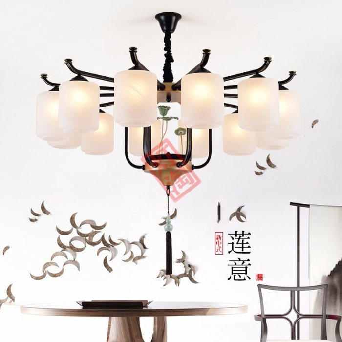 新中式中国风餐厅复式别墅吊灯OS-98068-12H