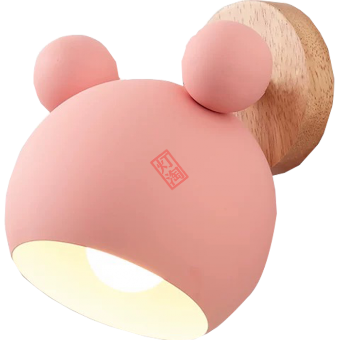 橡木壁灯小米奇-粉色